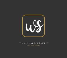 W S WS Initial letter handwriting and  signature logo. A concept handwriting initial logo with template element. vector