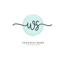 W S WS Initial letter handwriting and  signature logo. A concept handwriting initial logo with template element. vector
