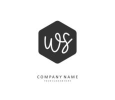 W S WS Initial letter handwriting and  signature logo. A concept handwriting initial logo with template element. vector