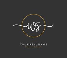 W S WS Initial letter handwriting and  signature logo. A concept handwriting initial logo with template element. vector