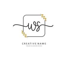 W S WS Initial letter handwriting and  signature logo. A concept handwriting initial logo with template element. vector