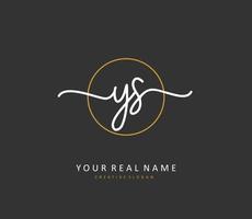 Y S YS Initial letter handwriting and  signature logo. A concept handwriting initial logo with template element. vector