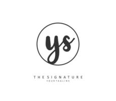 Y S YS Initial letter handwriting and  signature logo. A concept handwriting initial logo with template element. vector