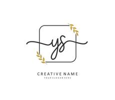 Y S YS Initial letter handwriting and  signature logo. A concept handwriting initial logo with template element. vector