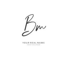 B M BM Initial letter handwriting and  signature logo. A concept handwriting initial logo with template element. vector