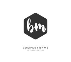 B M BM Initial letter handwriting and  signature logo. A concept handwriting initial logo with template element. vector