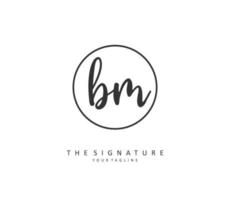 B M BM Initial letter handwriting and  signature logo. A concept handwriting initial logo with template element. vector