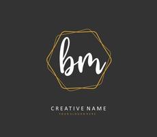 B M BM Initial letter handwriting and  signature logo. A concept handwriting initial logo with template element. vector