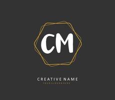 C M CM Initial letter handwriting and  signature logo. A concept handwriting initial logo with template element. vector