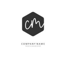 C M CM Initial letter handwriting and  signature logo. A concept handwriting initial logo with template element. vector
