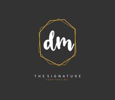 D M DM Initial letter handwriting and  signature logo. A concept handwriting initial logo with template element. vector