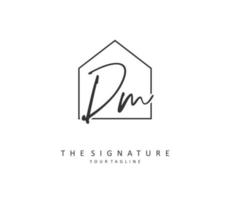 D M DM Initial letter handwriting and  signature logo. A concept handwriting initial logo with template element. vector