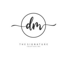 D M DM Initial letter handwriting and  signature logo. A concept handwriting initial logo with template element. vector