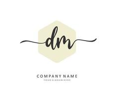 D M DM Initial letter handwriting and  signature logo. A concept handwriting initial logo with template element. vector