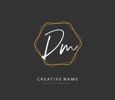 D M DM Initial letter handwriting and  signature logo. A concept handwriting initial logo with template element. vector