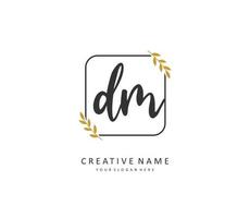 D M DM Initial letter handwriting and  signature logo. A concept handwriting initial logo with template element. vector