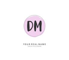 D M DM Initial letter handwriting and  signature logo. A concept handwriting initial logo with template element. vector