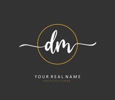 D M DM Initial letter handwriting and  signature logo. A concept handwriting initial logo with template element. vector