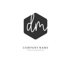 D M DM Initial letter handwriting and  signature logo. A concept handwriting initial logo with template element. vector