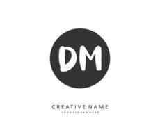 D M DM Initial letter handwriting and  signature logo. A concept handwriting initial logo with template element. vector