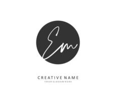 E M EM Initial letter handwriting and  signature logo. A concept handwriting initial logo with template element. vector