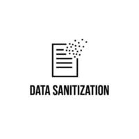 Data sanitization deleting destroying data protection icon label sign design vector