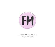 F M FM Initial letter handwriting and  signature logo. A concept handwriting initial logo with template element. vector