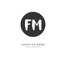 F M FM Initial letter handwriting and  signature logo. A concept handwriting initial logo with template element. vector