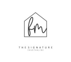 F M FM Initial letter handwriting and  signature logo. A concept handwriting initial logo with template element. vector