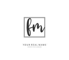 F M FM Initial letter handwriting and  signature logo. A concept handwriting initial logo with template element. vector