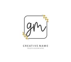 G M GM Initial letter handwriting and  signature logo. A concept handwriting initial logo with template element. vector