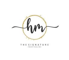 h metro hm inicial letra escritura y firma logo. un concepto escritura inicial logo con modelo elemento. vector