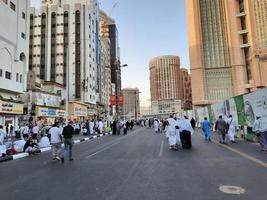 Mecca, Saudi Arabia, March 2023 - Beautiful view outside the Masjid al-Haram in Makkah. Visitors from all over the world are in different places. photo