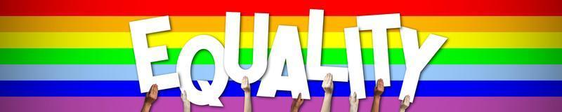 Equality, Lgbt Banner - Human Hands Holding Colorful Letters photo