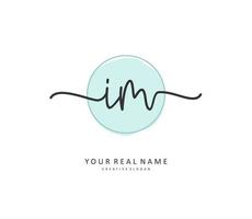 I M IM Initial letter handwriting and  signature logo. A concept handwriting initial logo with template element. vector