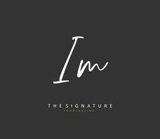 I M IM Initial letter handwriting and  signature logo. A concept handwriting initial logo with template element. vector