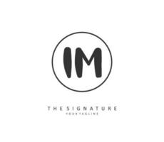 I M IM Initial letter handwriting and  signature logo. A concept handwriting initial logo with template element. vector