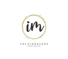 I M IM Initial letter handwriting and  signature logo. A concept handwriting initial logo with template element. vector