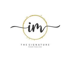 I M IM Initial letter handwriting and  signature logo. A concept handwriting initial logo with template element. vector