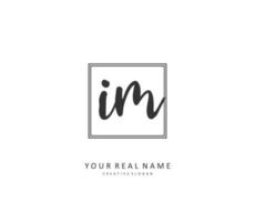 I M IM Initial letter handwriting and  signature logo. A concept handwriting initial logo with template element. vector