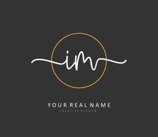 I M IM Initial letter handwriting and  signature logo. A concept handwriting initial logo with template element. vector
