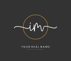 I M IM Initial letter handwriting and  signature logo. A concept handwriting initial logo with template element. vector