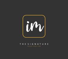 I M IM Initial letter handwriting and  signature logo. A concept handwriting initial logo with template element. vector