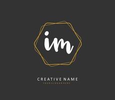 I M IM Initial letter handwriting and  signature logo. A concept handwriting initial logo with template element. vector