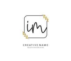 I M IM Initial letter handwriting and  signature logo. A concept handwriting initial logo with template element. vector