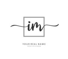 I M IM Initial letter handwriting and  signature logo. A concept handwriting initial logo with template element. vector