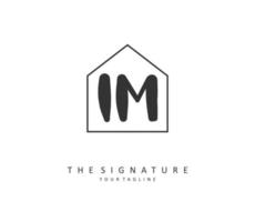 I M IM Initial letter handwriting and  signature logo. A concept handwriting initial logo with template element. vector