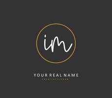 I M IM Initial letter handwriting and  signature logo. A concept handwriting initial logo with template element. vector