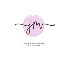 J M JM Initial letter handwriting and  signature logo. A concept handwriting initial logo with template element. vector