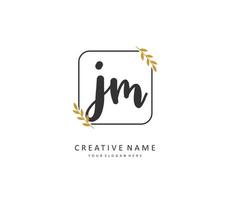 J M JM Initial letter handwriting and  signature logo. A concept handwriting initial logo with template element. vector